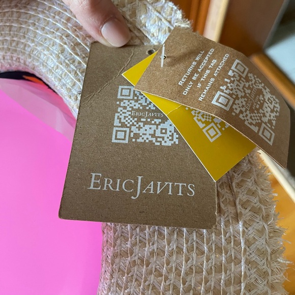 Eric Javits Look Again Packable Squishee Fedora Sun Hat cream Black Band - Picture 6 of 9